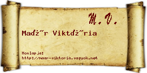 Maár Viktória névjegykártya